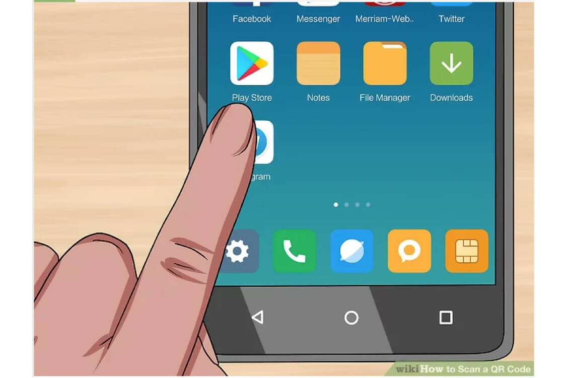 play store app finger selecting a play store app